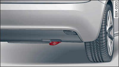 Example 1) right side of the rear bumper: Towline anchorage